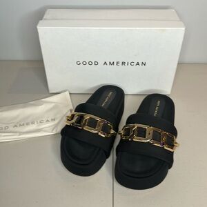 Good American black sandals shoes  for women size 8